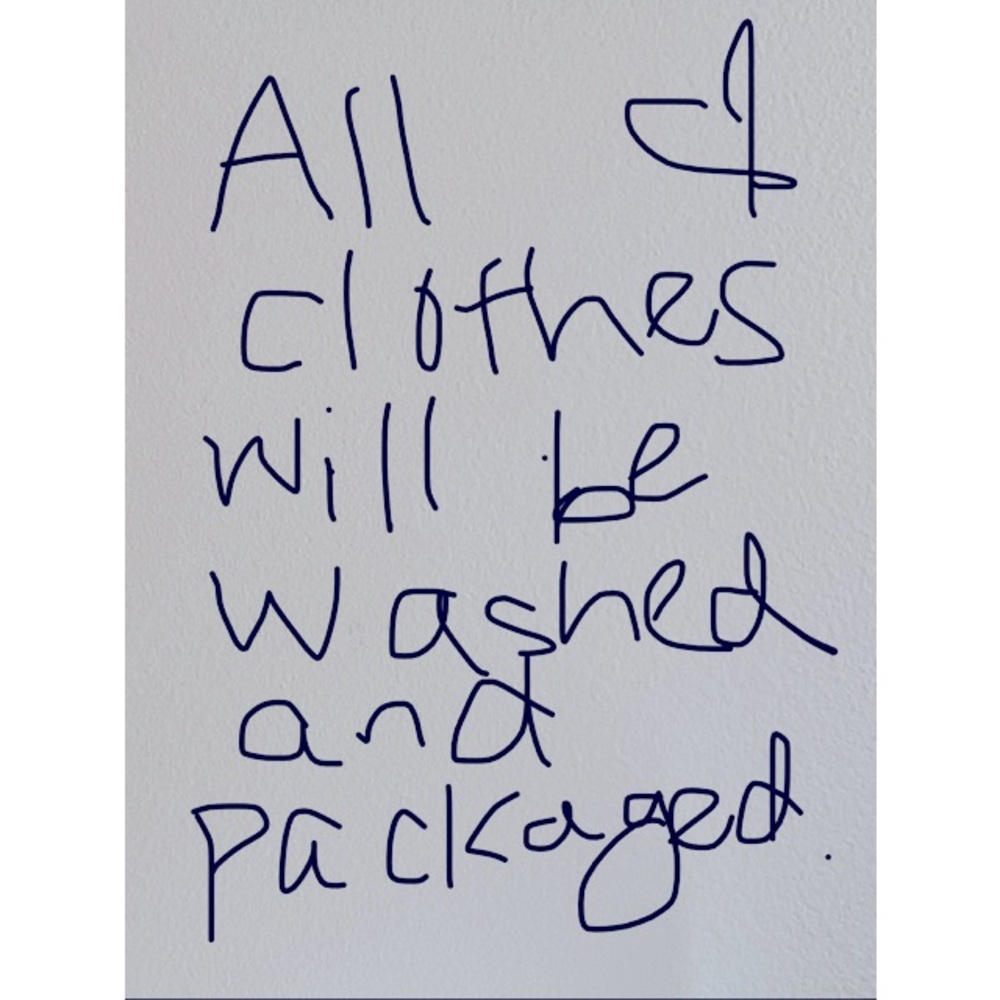 All clothes will be cleaned and neatly packed